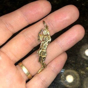 Gold basketball player pendent